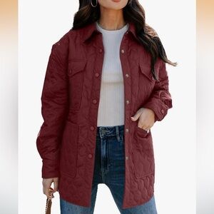 Evaless Quilted Jacket - Wine Red